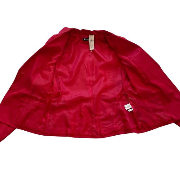 NWT 7th Ave Suiting Raspberry Pink / Bright Pink 2 Button Cotton Blend Blazer 6 - Picture 8 of 15